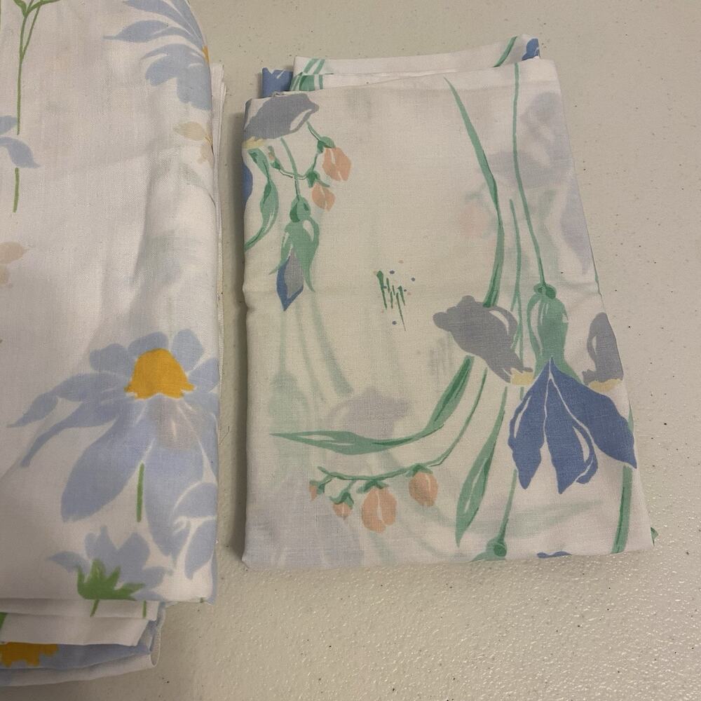 VTG Cotton Blend Full Size Flat Sheet Floral Cottagecore Home Collection 84x90” - Picture 3 of 7